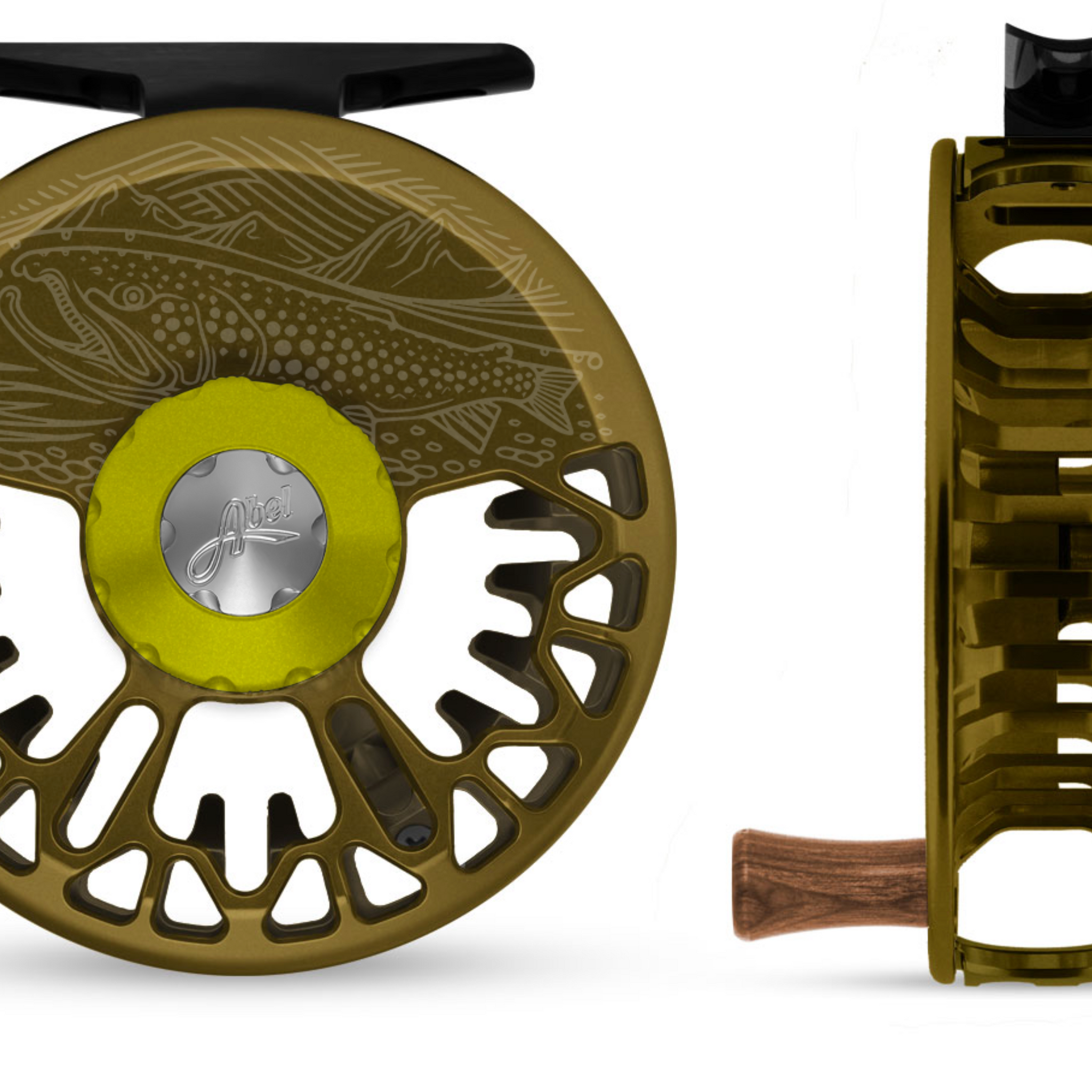 Abel Vaya Fly Reel -CUSTOM - Satin Olive/Lime  - Underwood 5/6